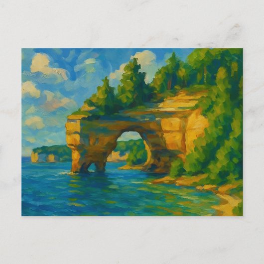 Pictured Rocks Michigan Feestdagenkaart (Voorkant)