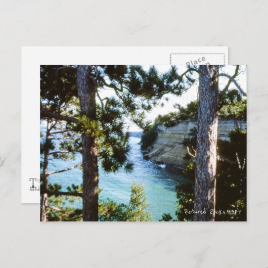 Pictured Rocks, Michigan Munising Lake Superior Briefkaart (Voorkant / Achterkant)