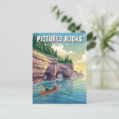 Pictured Rocks Michigan Reizen Briefkaart (Staand voorkant)