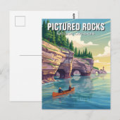 Pictured Rocks Michigan Reizen Briefkaart (Voorkant / Achterkant)