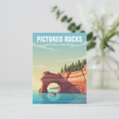 Pictured Rocks Michigan Reizen Briefkaart (Staand voorkant)