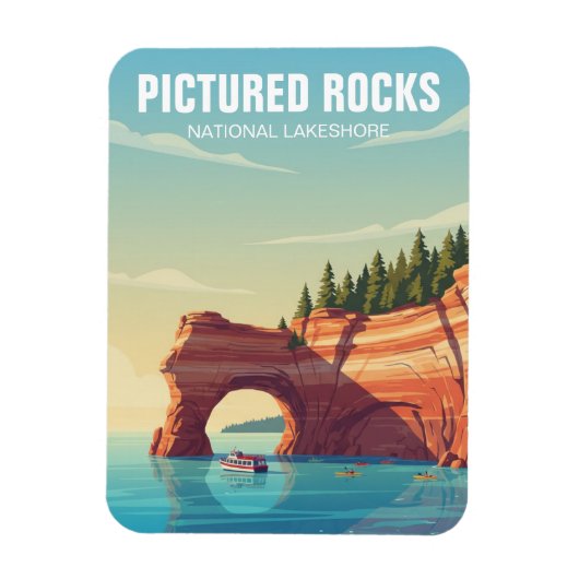 Pictured Rocks Michigan Reizen Magneet (Verticaal)