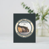 Pictured Rocks National Lakeshore Michigan Badge Briefkaart (Staand voorkant)