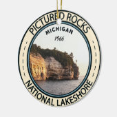Pictured Rocks National Lakeshore Michigan Badge Keramisch Ornament (Links)