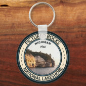 Pictured Rocks National Lakeshore Michigan Badge Sleutelhanger (Voorkant)