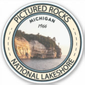 Pictured Rocks National Lakeshore Michigan Badge Sticker (Voorkant)
