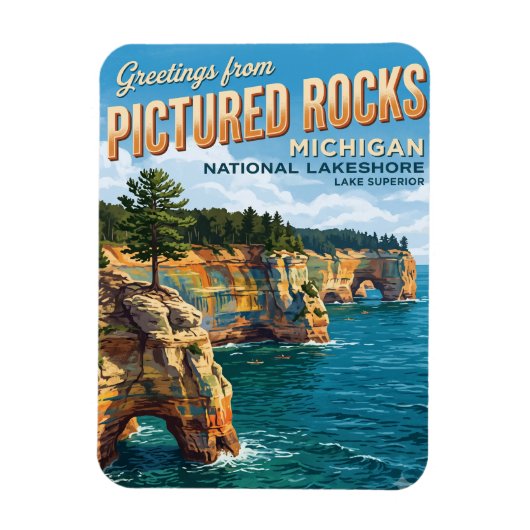 Pictured Rocks National Lakeshore Michigan Magneet (Verticaal)