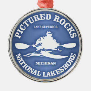 Pictured Rocks (rd) Metalen Ornament