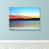 Pictured Rocks Sunrise/Wrapped Canvas Afdruk (Insitu (Houten vloer))