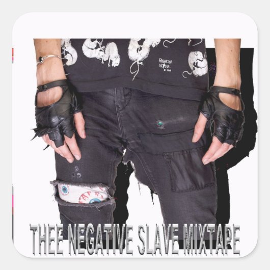 PICTUREPLANE - 'THE NEGATIVE SLAVE MIXTAPE' VIERKANTE STICKER (Voorkant)