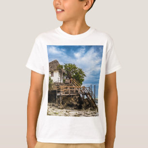 Pictureskast op een tropisch koraal t-shirt