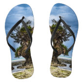 Pictureskast op een tropisch koraal teenslippers (Voetbed)