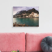 Picturesque Amalfi Coast, Italië Seaside Town Canvas Afdruk (Insitu (Woonkamer))