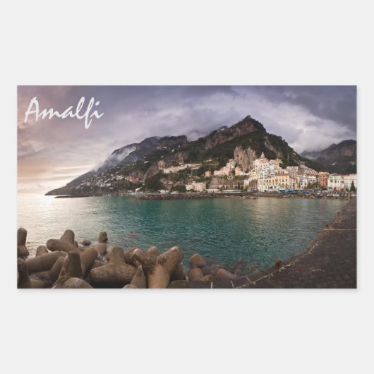 Picturesque Amalfi Coast, Italië Seaside Town Rechthoekige Sticker (Voorkant)