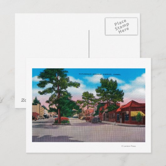 Picturesque Business District, Carmel Briefkaart (Voorkant / Achterkant)