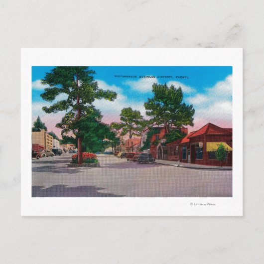Picturesque Business District, Carmel Briefkaart (Voorkant)