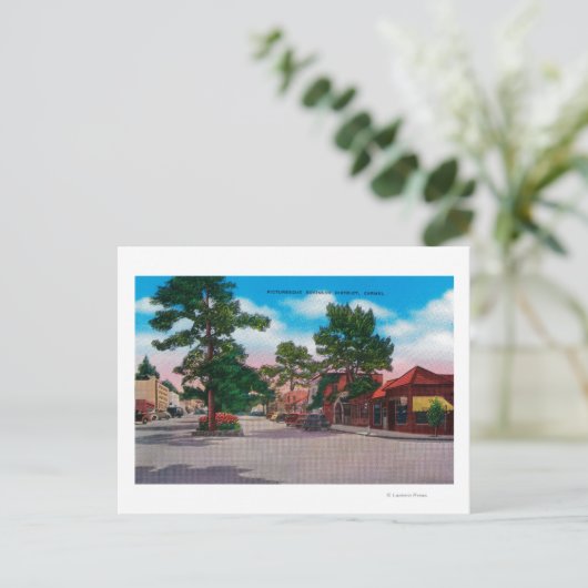 Picturesque Business District, Carmel Briefkaart (Staand voorkant)
