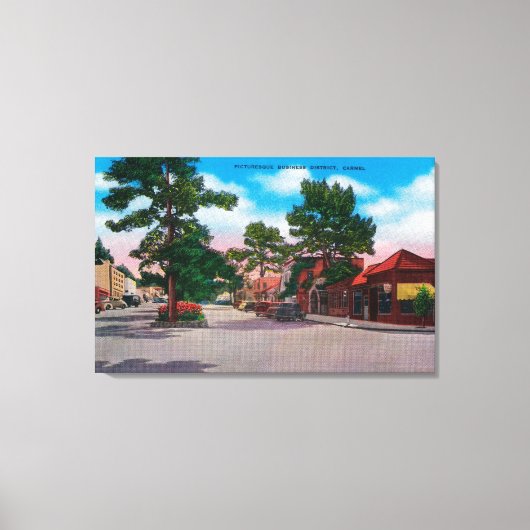 Picturesque Business District, Carmel Canvas Afdruk (Voorkant)