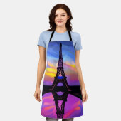 Picturesque Eiffeltoren in een gloeiende zonnebank Schort (Gedragen)