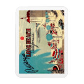 Picturesque Long Beach, California Vintage Postcar Magneet (Verticaal)