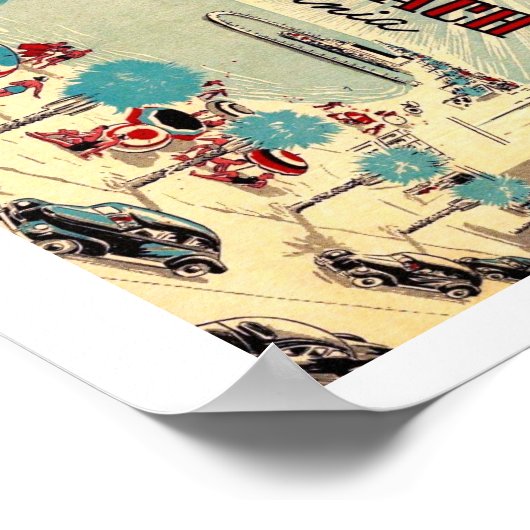 Picturesque Long Beach, Californische  stijl Poster (Hoek)