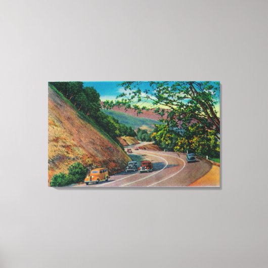 Picturesque Los Gatos Highway bij Santa Cruz Canvas Afdruk (Voorkant)