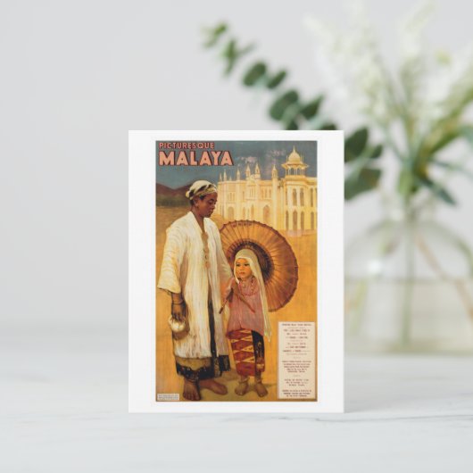  Picturesque Malaya Travel Poster Briefkaart (Staand voorkant)