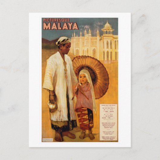  Picturesque Malaya Travel Poster Briefkaart (Voorkant)