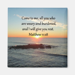 PICTURESQUE MATTHEW 11-INCH 28 SCRIPTURE VERSE MAGNEET