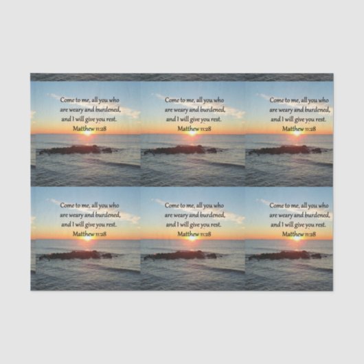 PICTURESQUE MATTHEW 11-INCH 28 SCRIPTURE VERSE TISSUEPAPIER (Voorkant)