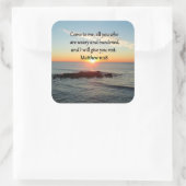 PICTURESQUE MATTHEW 11-INCH 28 SCRIPTURE VERSE VIERKANTE STICKER (Tas)