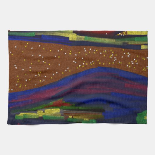Picturesque Multicolored Landscape Kitchen Towel Theedoek (Horizontaal)