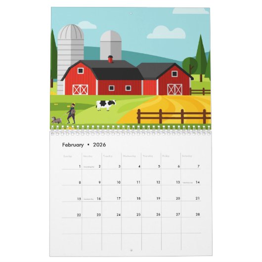 Picturesque rural landscape kalender (Feb 2026)