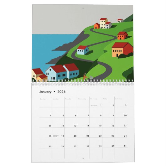 Picturesque rural landscape kalender (Jan 2026)