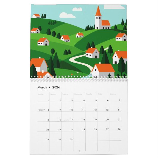 Picturesque rural landscape kalender (Mar 2026)