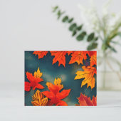 Picturesque Rustic Autumn Maple Leaves Briefkaart (Staand voorkant)