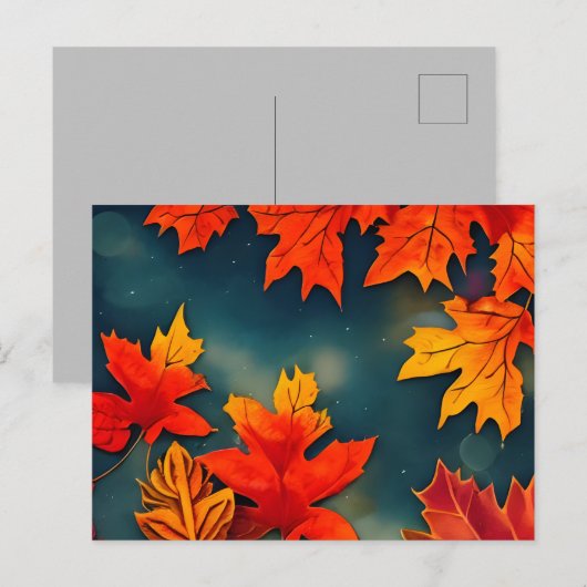 Picturesque Rustic Autumn Maple Leaves Briefkaart (Voorkant / Achterkant)