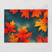 Picturesque Rustic Autumn Maple Leaves Briefkaart (Voorkant)