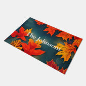 Picturesque Rustic Autumn Maple Leaves Deurmat (Schuin)