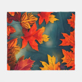 Picturesque Rustic Autumn Maple Leaves Fleece Deken (Voorkant (Horizontaal))