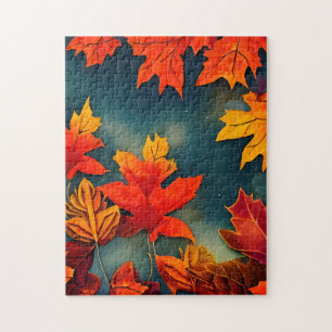 Picturesque Rustic Autumn Maple Leaves Legpuzzel