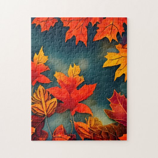 Picturesque Rustic Autumn Maple Leaves Legpuzzel (Verticaal)