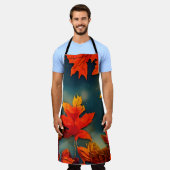 Picturesque Rustic Autumn Maple Leaves Schort (Gedragen)