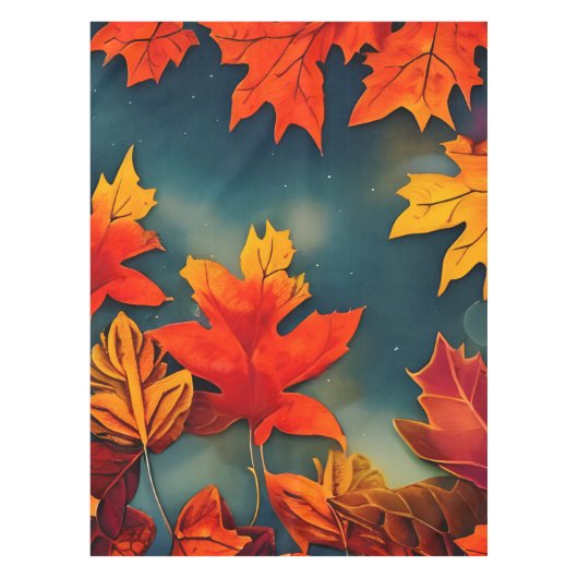 Picturesque Rustic Autumn Maple Leaves Tafelkleed (Voorkant)