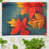 Picturesque Rustic Autumn Maple Leaves Theedoek (Gevouwen)