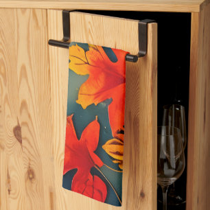 Picturesque Rustic Autumn Maple Leaves Theedoek