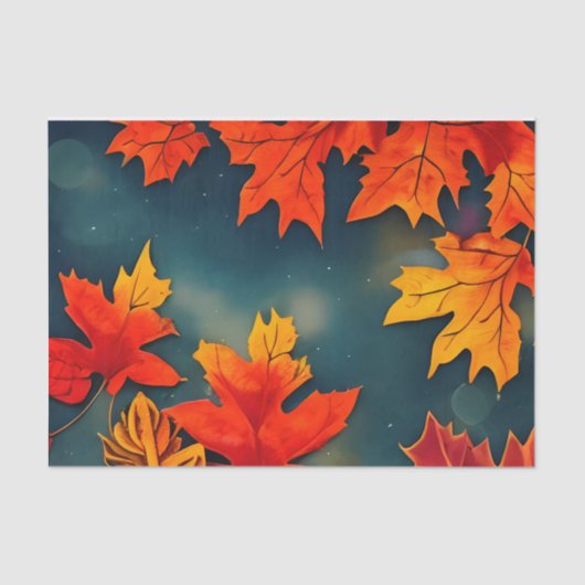 Picturesque Rustic Autumn Maple Leaves Tissuepapier (Voorkant)