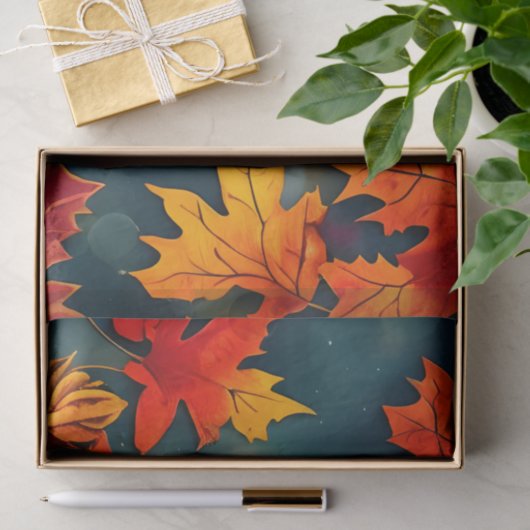 Picturesque Rustic Autumn Maple Leaves Tissuepapier (Geschenk)
