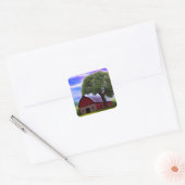 Picturesque Rustic Autumn Maple Leaves Vierkante Sticker (Envelop)