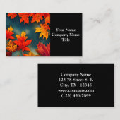 Picturesque Rustic Autumn Maple Leaves Visitekaartje (Voorkant / Achterkant)